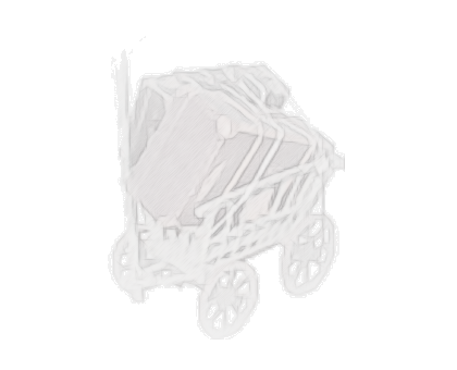 Zeichnung Handwagen mit Flüchtlingskoffer